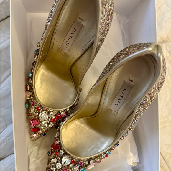 Casadei size 39 pellame Glitter Rainbow Stilletos - Picture 11 of 12
